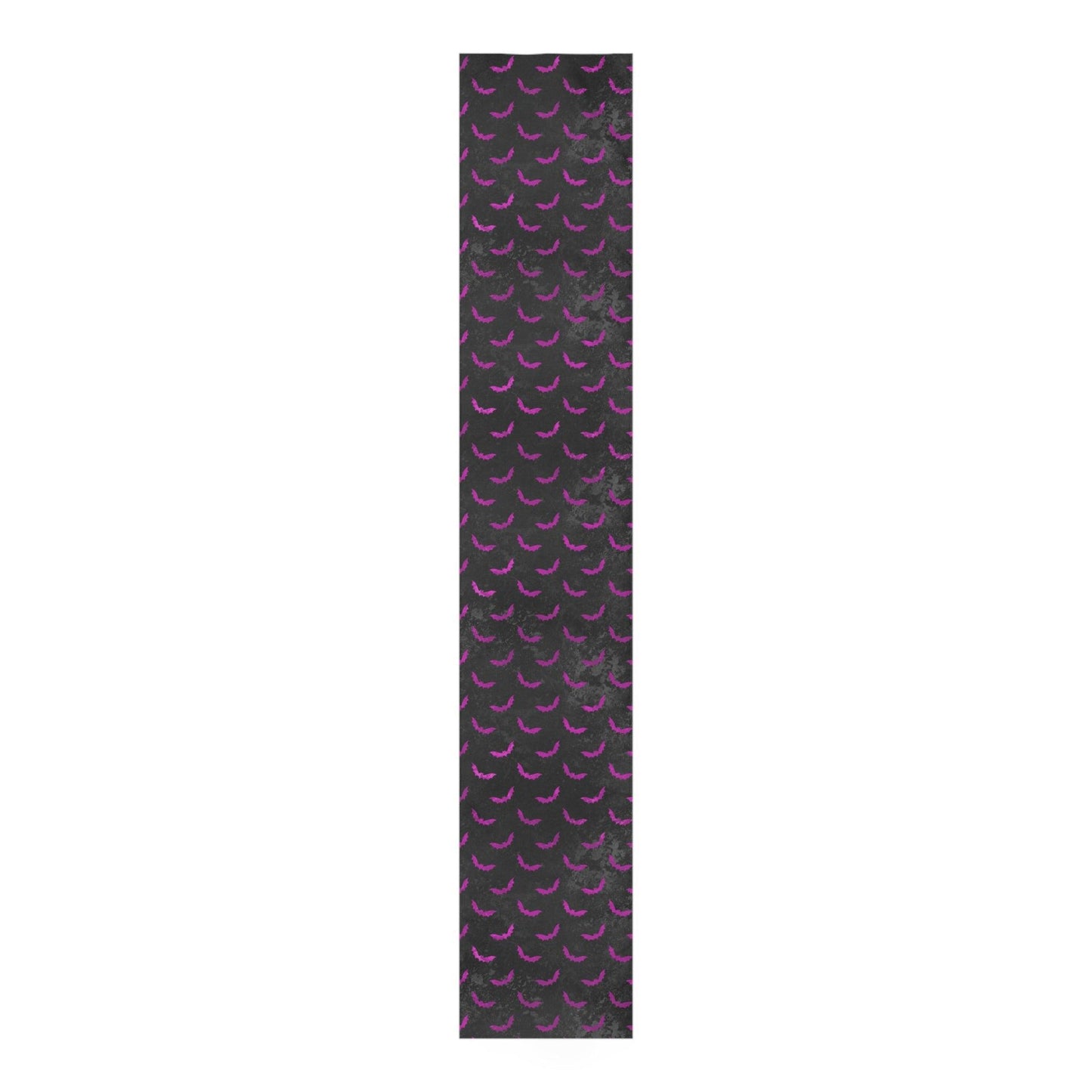 Purple Bats & Distressed Black Halloween Table Runner, Creepmas, Goth Christmas | lovevisionkarma.com