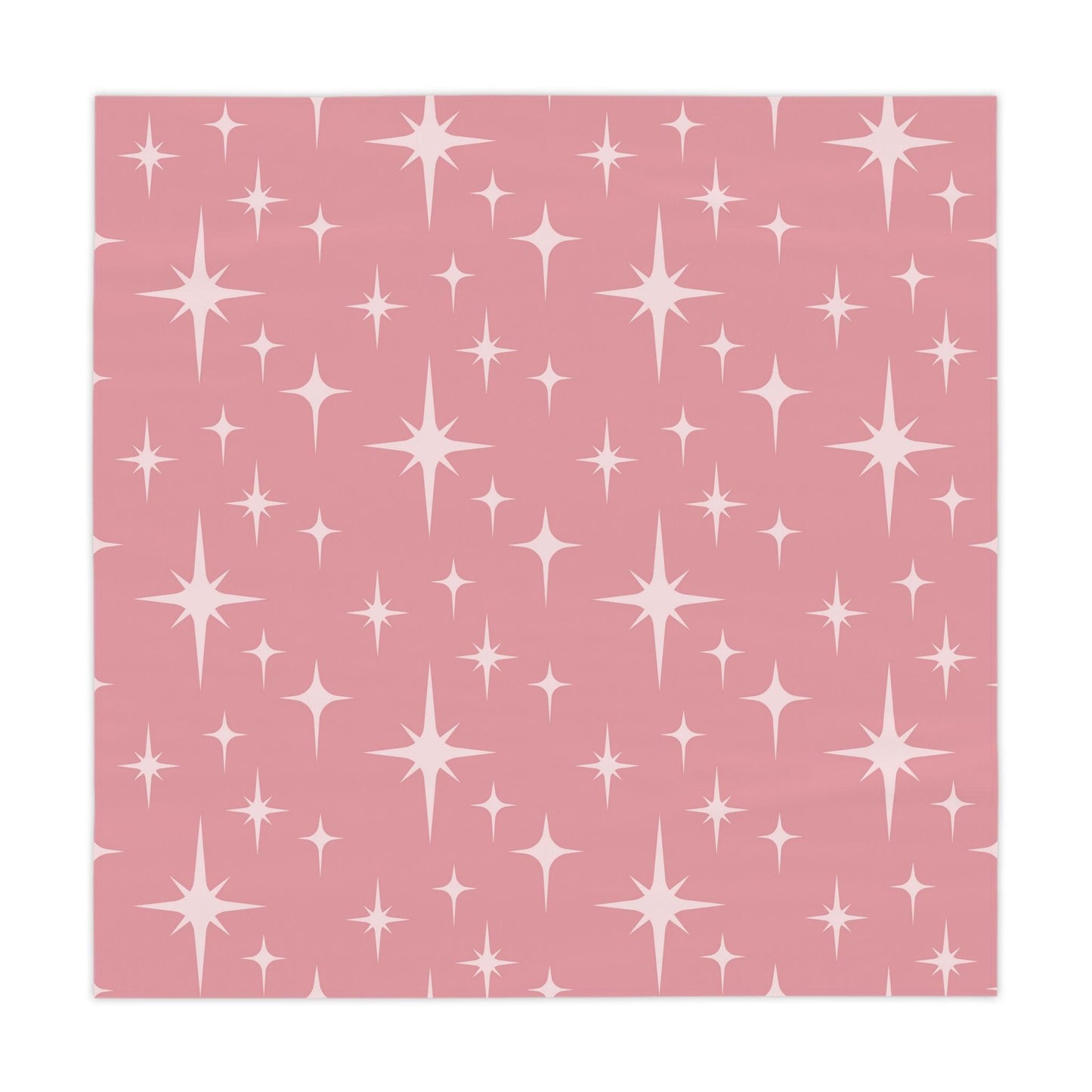 Retro 50s Atomic Starburst Pink Mid Century Modern Tablecloth | lovevisionkarma.com