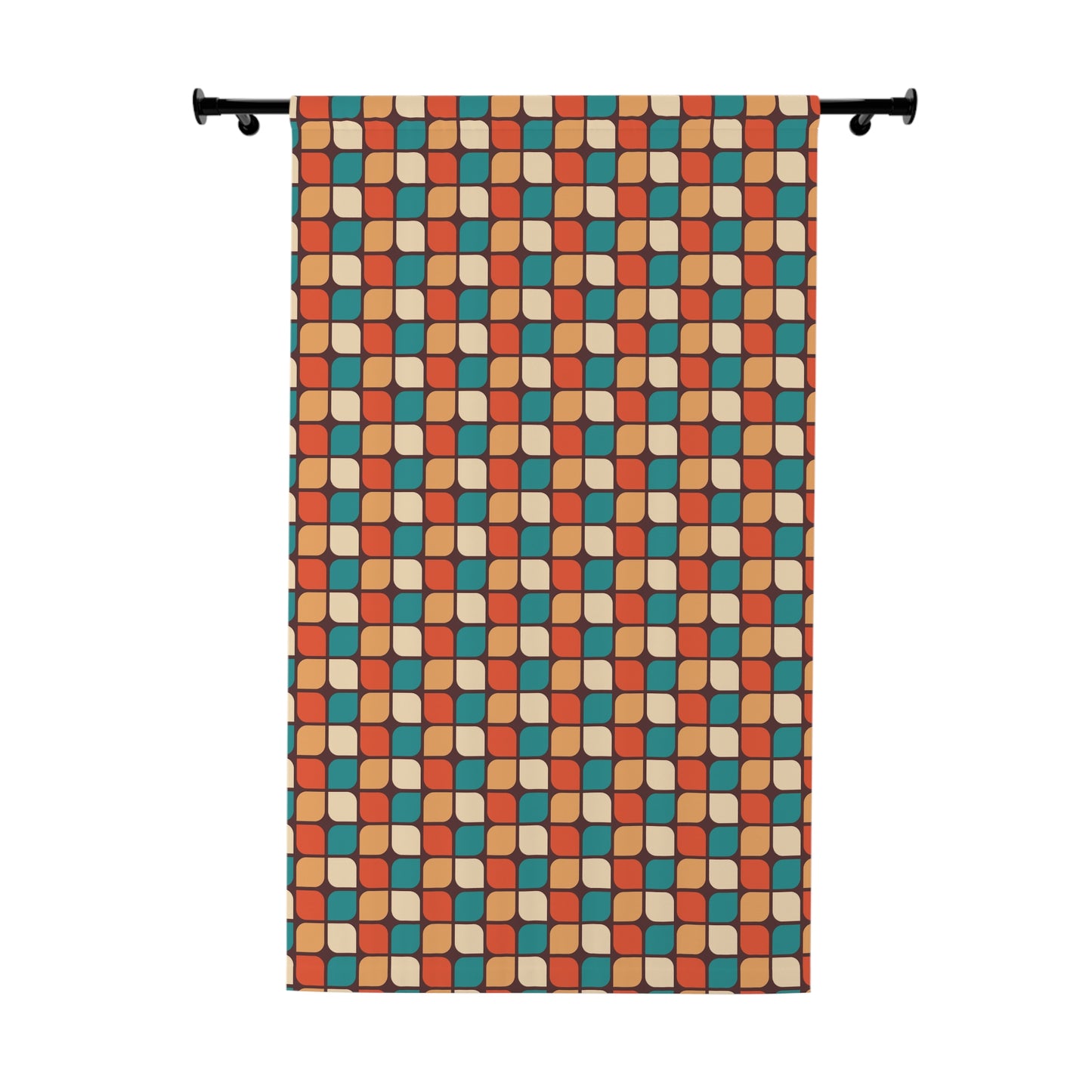 Retro 60s 70s Mid Century Modern Multicolor Blackout Window Curtain Panel