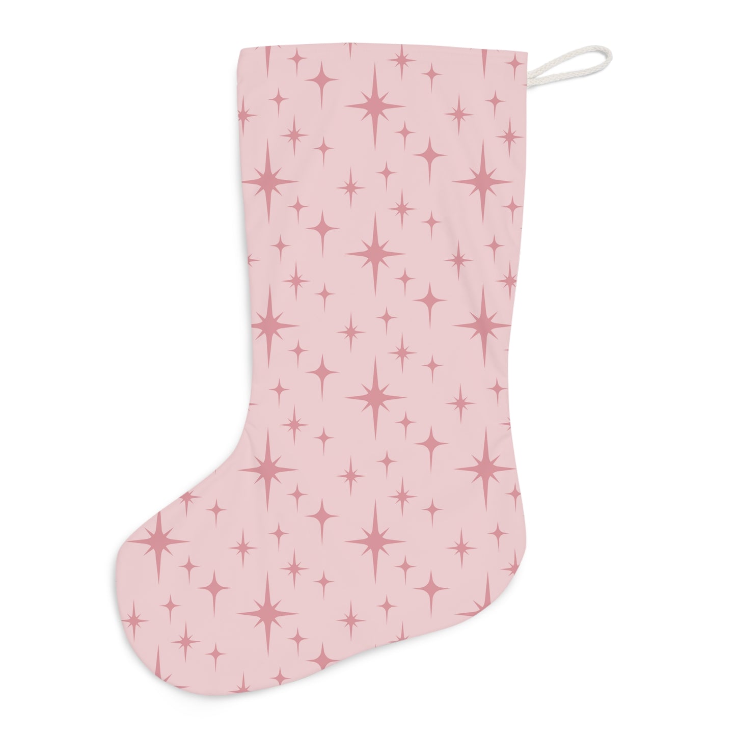 Retro 50s Pink Atomic Starburst Mid Century Mod Christmas Stocking