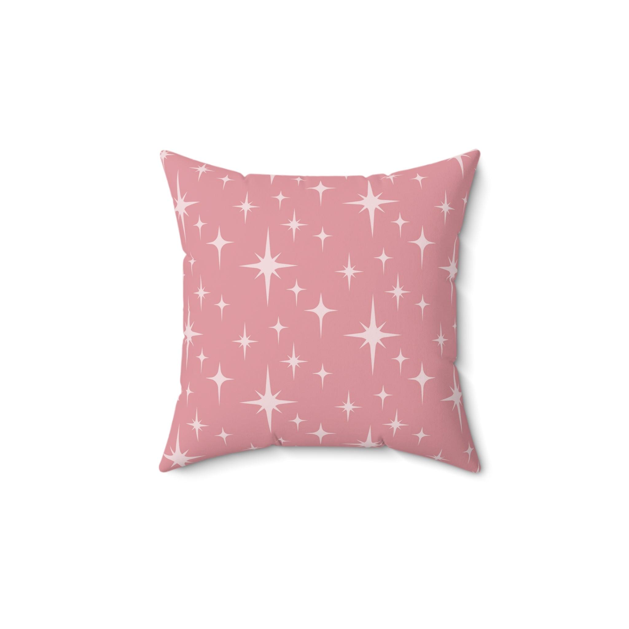 Retro 50s Atomic Starburst Pink Mid Century Modern Pillow