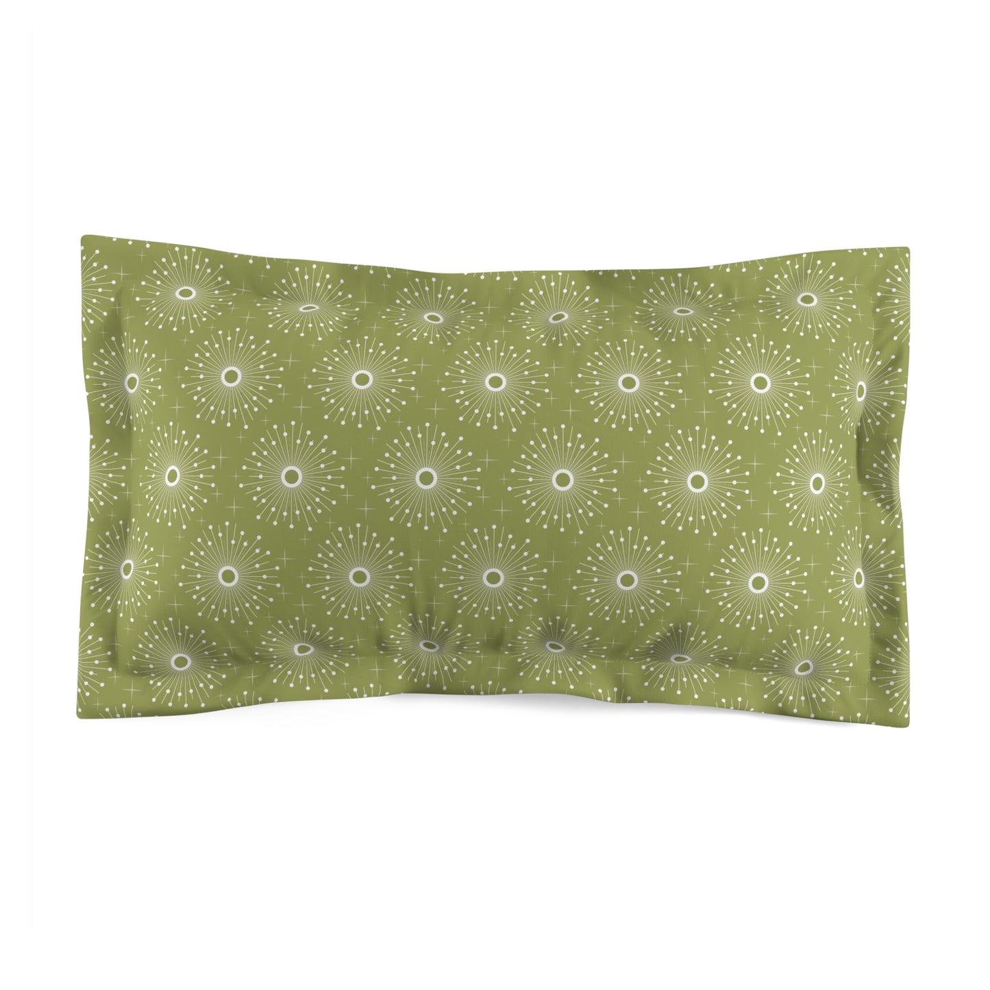 Retro 50's Atomic Bursts Mid Century Mod Green Pillow Sham