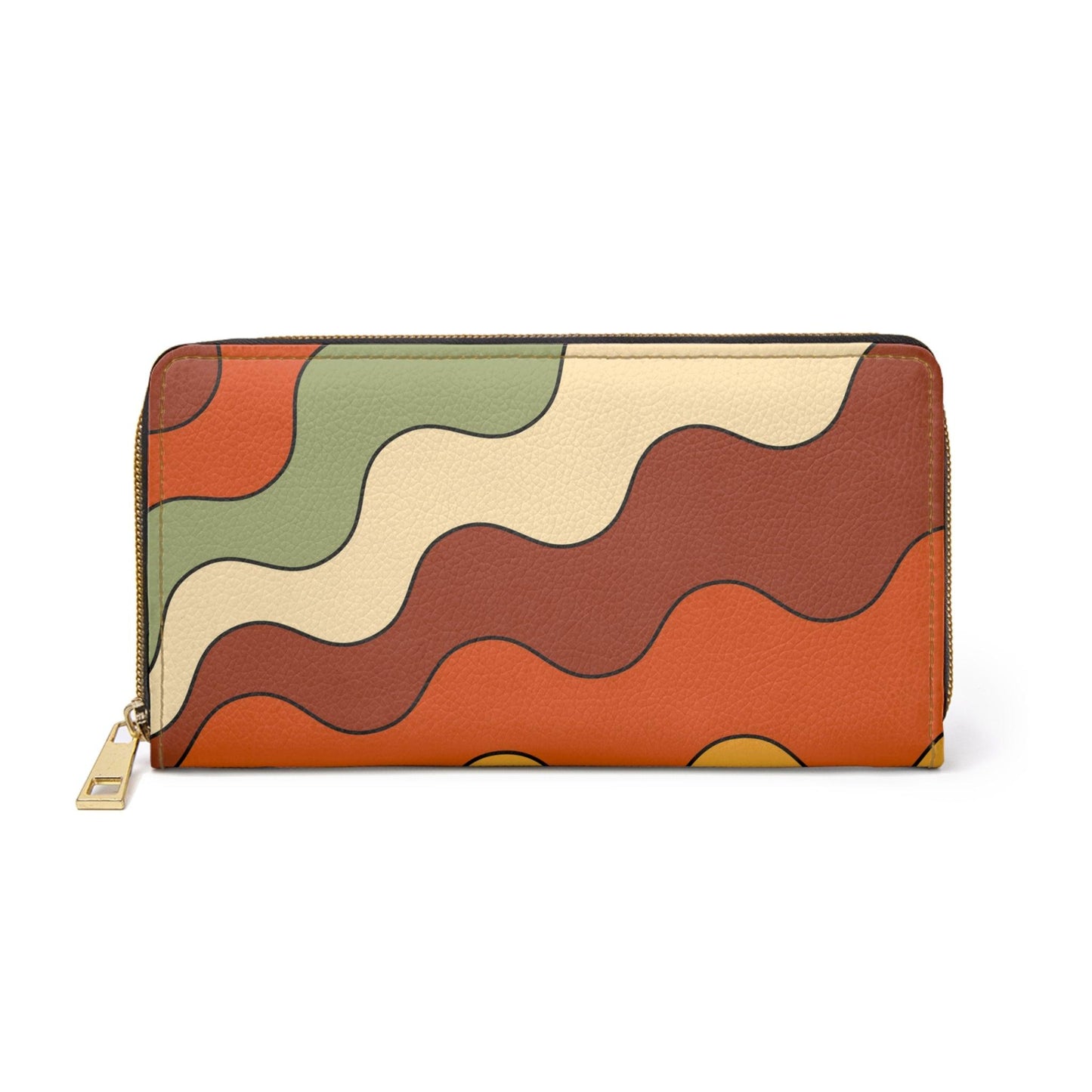 Groovy Retro 70's Rainbow Burst Waves Multicolor Zipper Wallet | lovevisionkarma.com