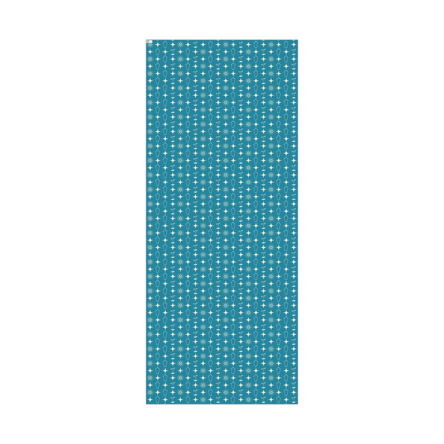 Retro 50's Atomic Starburst & Martinis Mid Century Mod Blue Eco-Friendly Gift Wrap