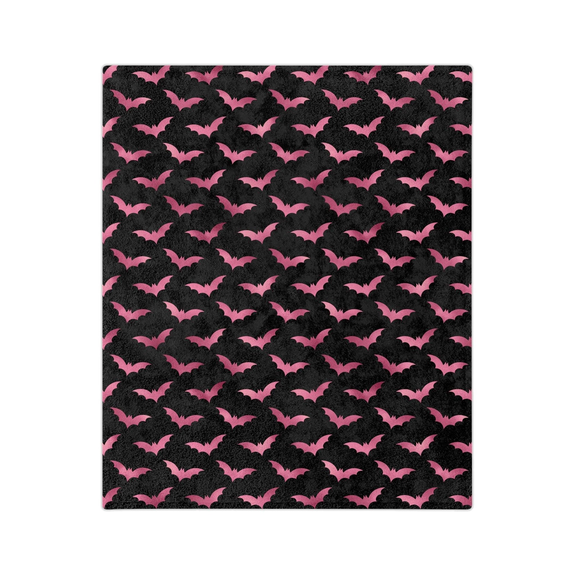 Pink Bats Creepy Halloween Glam Goth Witchy Velveteen Minky Blanket | lovevisionkarma.com