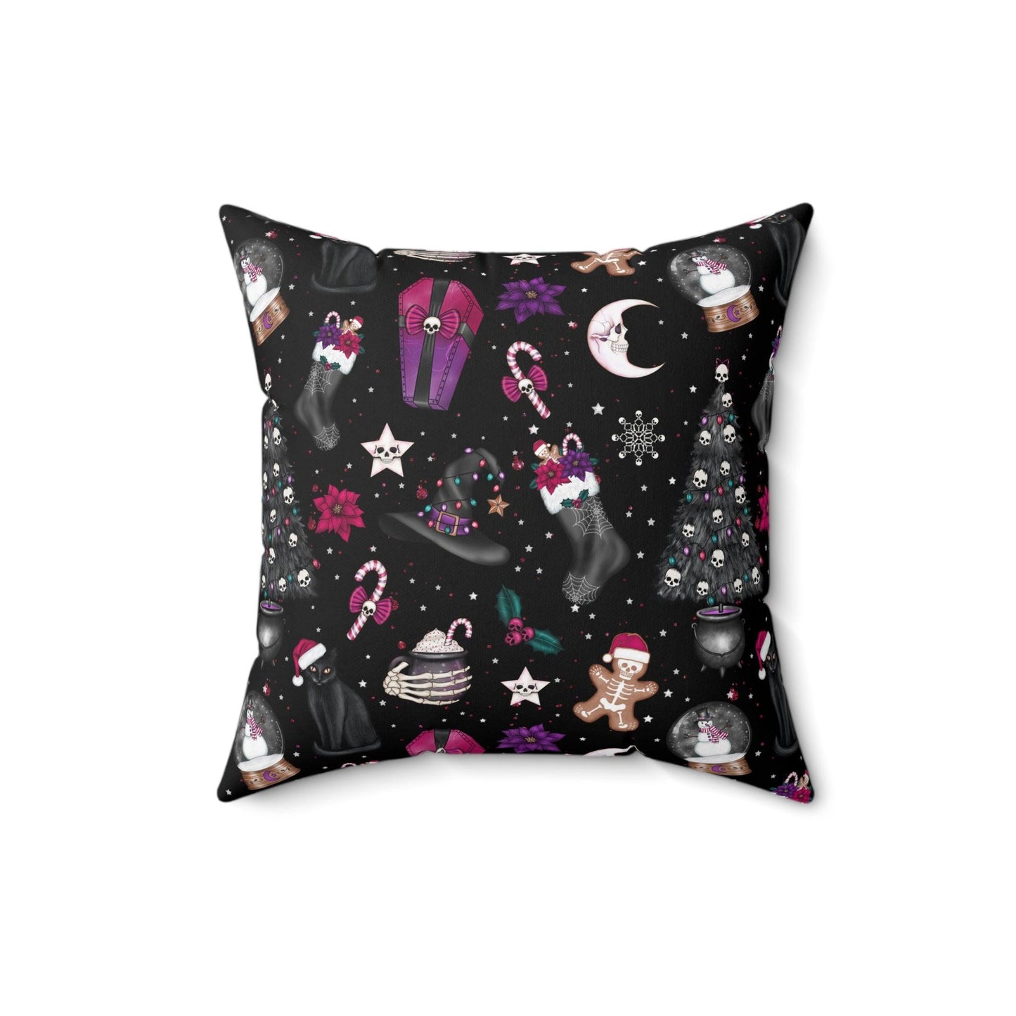 Goth Christmas, Kitsch Creepmas Scary Creepy Holiday Throw Pillow | lovevisionkarma.com