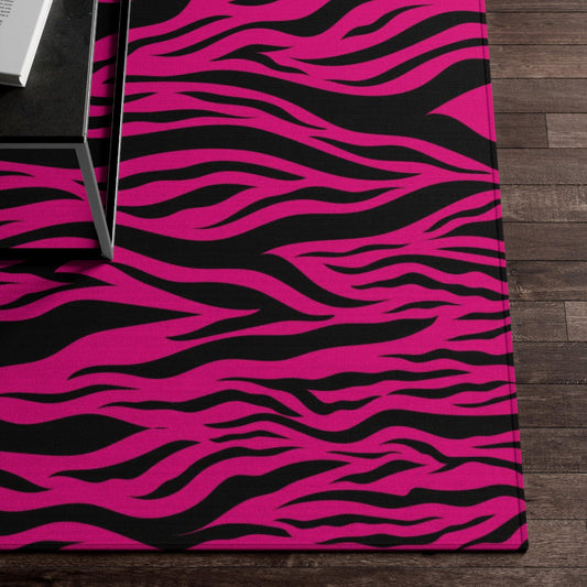 Pink Tiger Stripe Animal Print Accent Rug | lovevisionkarma.com