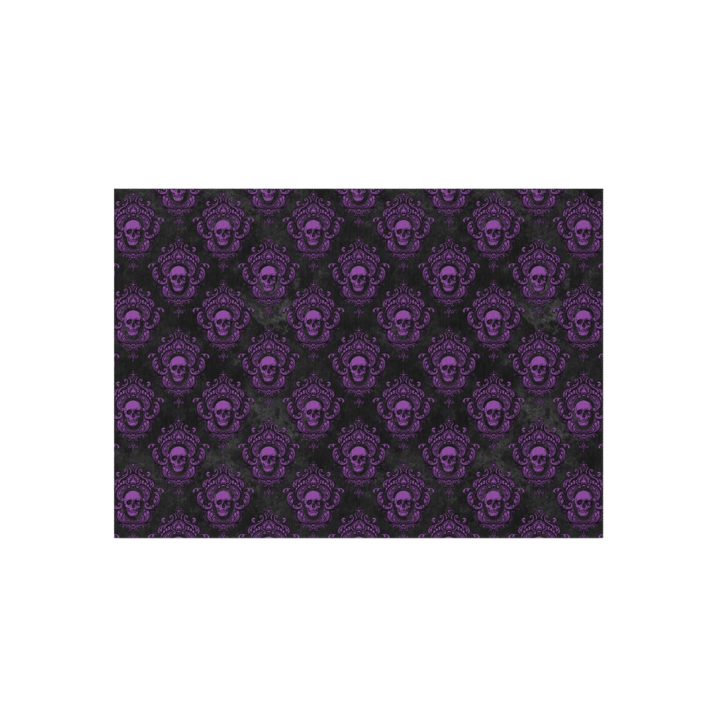 Gothic Purple Skulls, Victorian Glam Goth, Dark Academia Anti-Slip Indoor/Outdoor Accent Rug