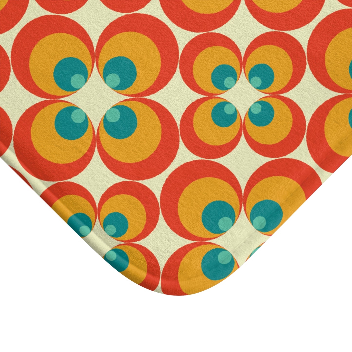 Retro 60s, 70s Orange Flowers Mid Century Modern Bath Mat