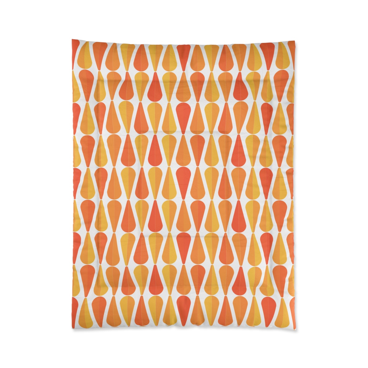 Retro 60s 70s Mid Century Modern Geometric Orange and Yellow Comforter