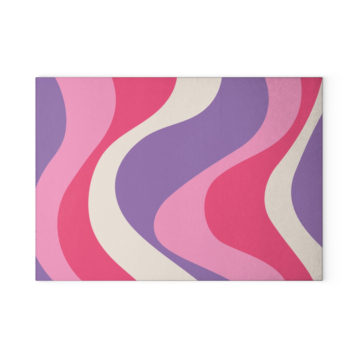 Retro 60s Groovy Hippie Swirl MCM Pink & Purple Glass Cutting Board