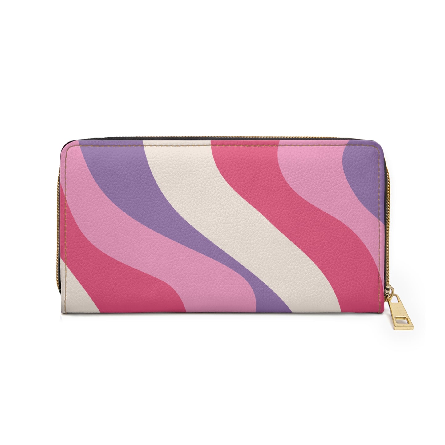 Retro 60s Groovy Hippie Swirl MCM Pink & Purple Zipper Wallet