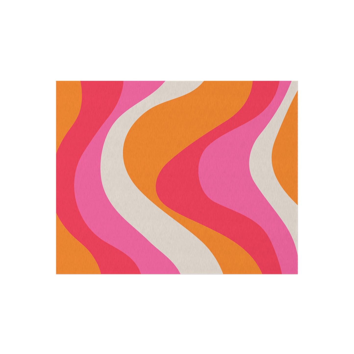 Groovy 60's Retro Mid Century Mod Swirl Pink, Orange & Cream Indoor/Outdoor Anti-Slip Accent Rug