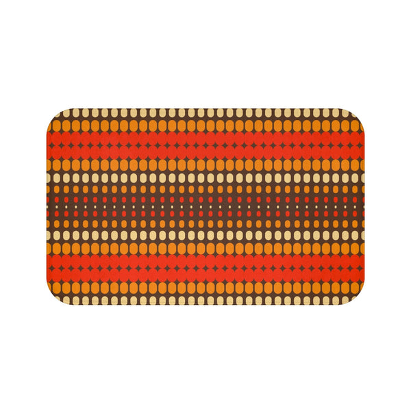 Retro 70s Funky Mid Century Modern Orange and Brown Bath Mat