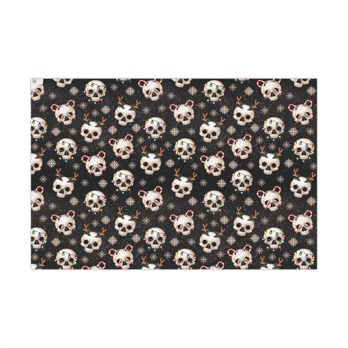 Goth Christmas Skulls, Gothmas & Creepmas Black Eco-Friendly Holiday Gift Wrap