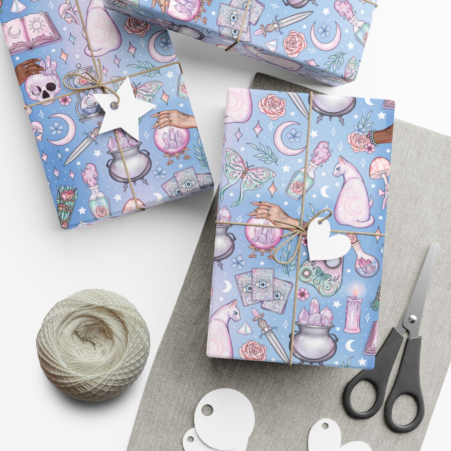 Kawaii Pastel Goth, Witchy Whimsigoth Blue Eco-Friendly Gift Wrap