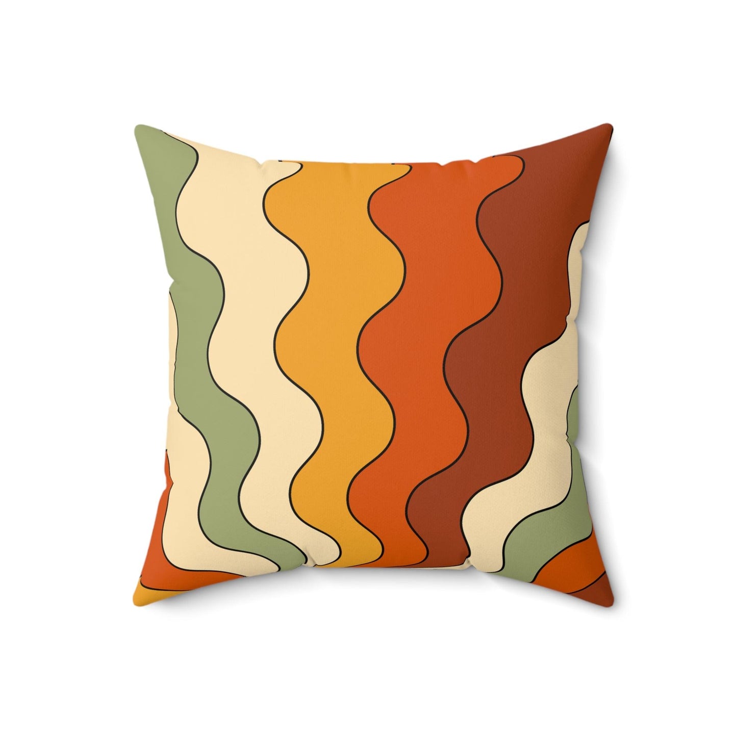 Groovy 60s 70s Mod Retro Rainbow, Orange, Yellow, Green MCM Throw Pillow | lovevisionkarma.com