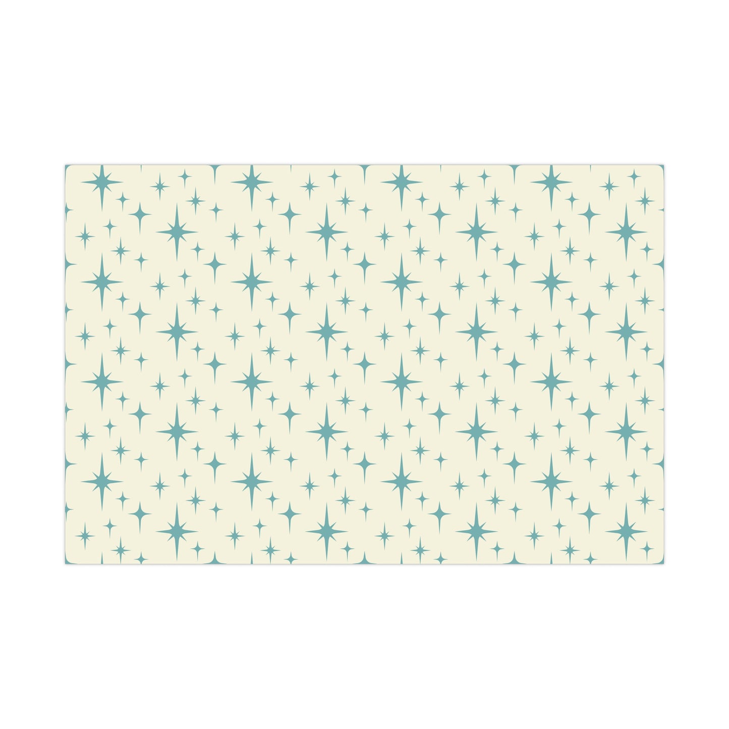 Retro Atomic Starburst MCM Off-White & Blue Gift Wrapping Paper