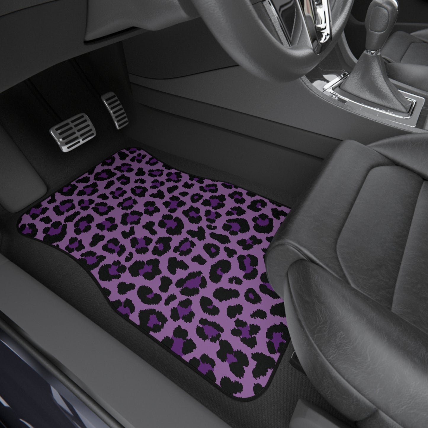 Purple Leopard Cheetah Spots Animal Print Car Mats (Set of 4)