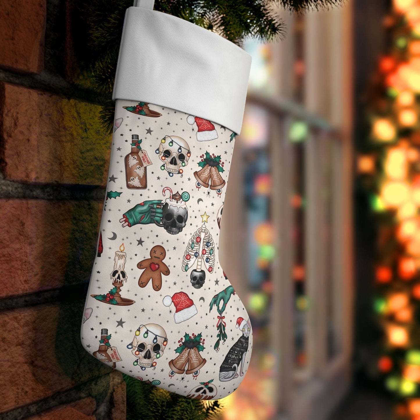 Goth Christmas Multicolor Whimsigoth Creepmas Holiday Stocking | lovevisionkarma.com