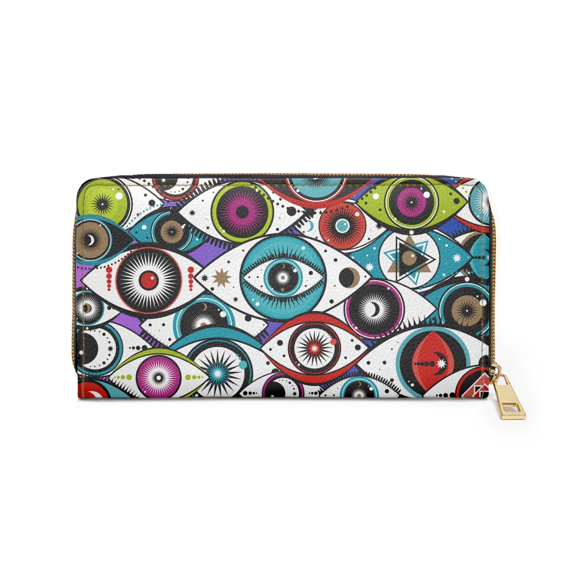 Celestial All Seeing Eyes Mystical Colorful Zipper Wallet | lovevisionkarma.com