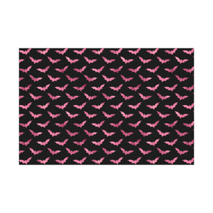 Pink Bats Halloween, Goth Christmas & Creepmas Glam Goth Black Eco-Friendly Gift Wrap Paper