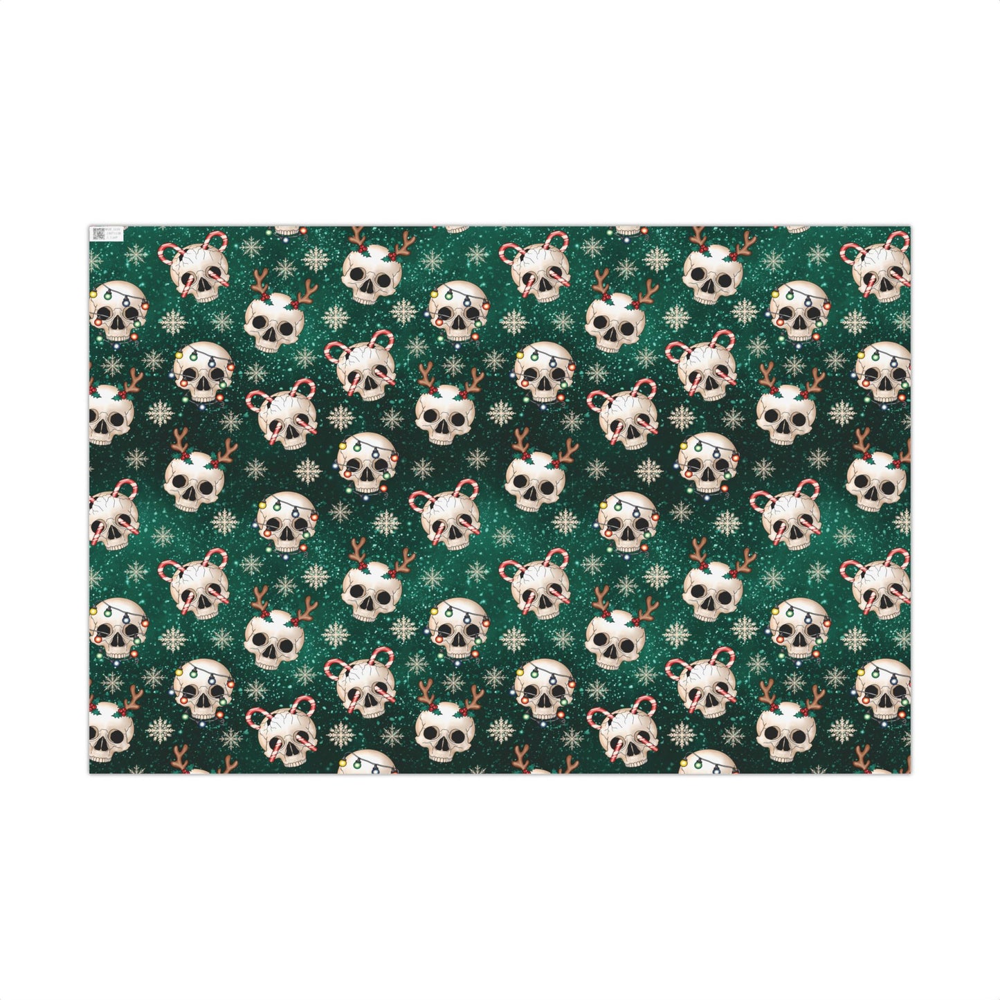 Goth Christmas Skulls Festive Green Creepmas Eco-Friendly Gift Wrap