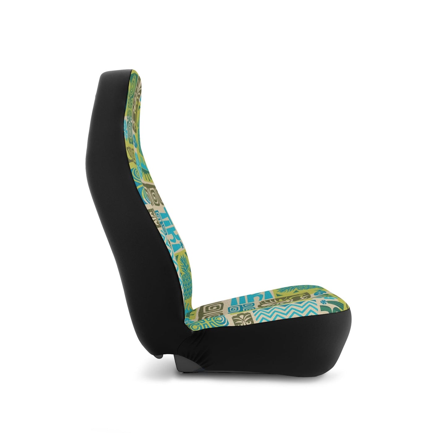 Retro Tiki 60's Mid Century Mod Green and Blue Car Seat Covers | lovevisionkarma.com