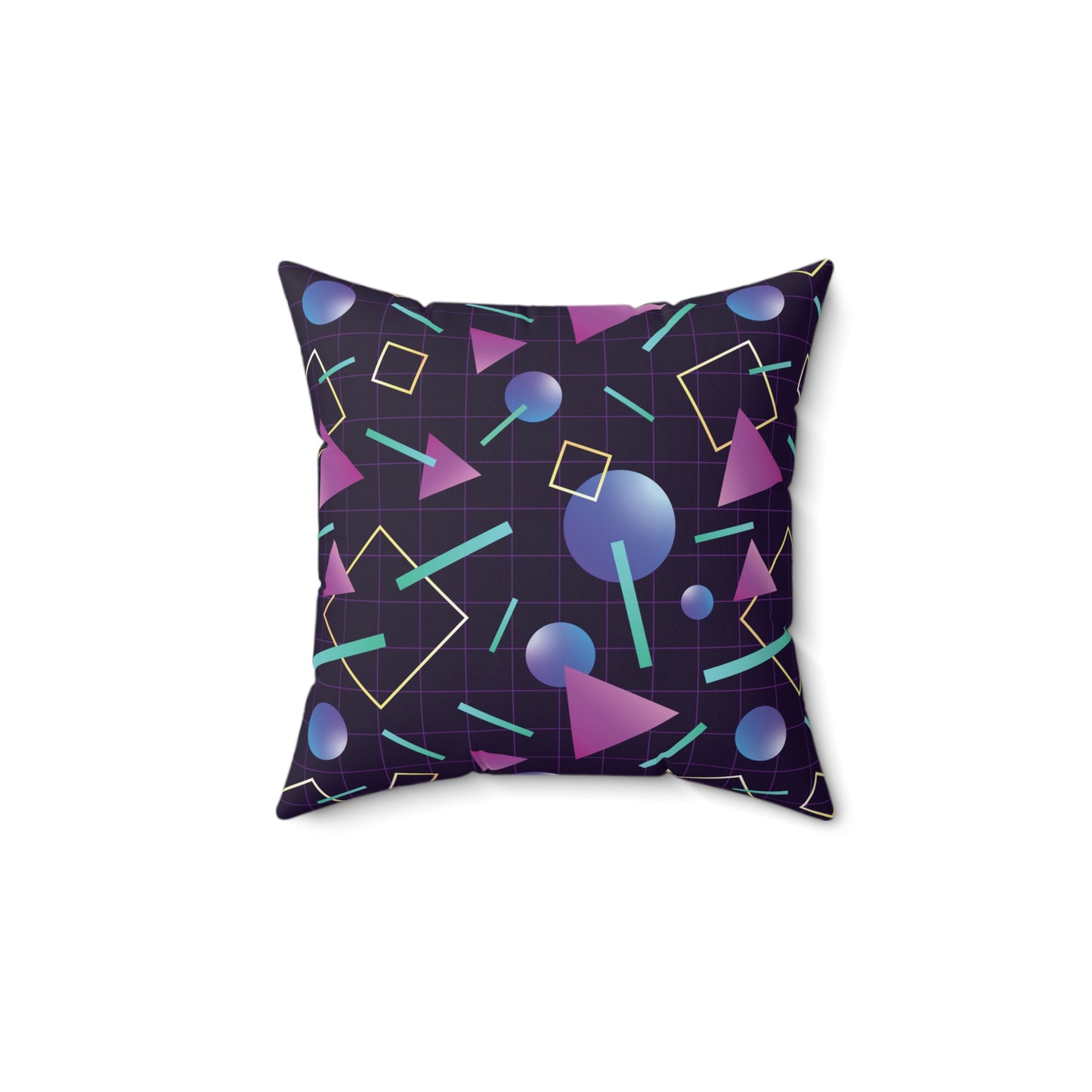 Retro 80s and 90's Vaporwave Aesthetic Purple & Indigo Pillow
