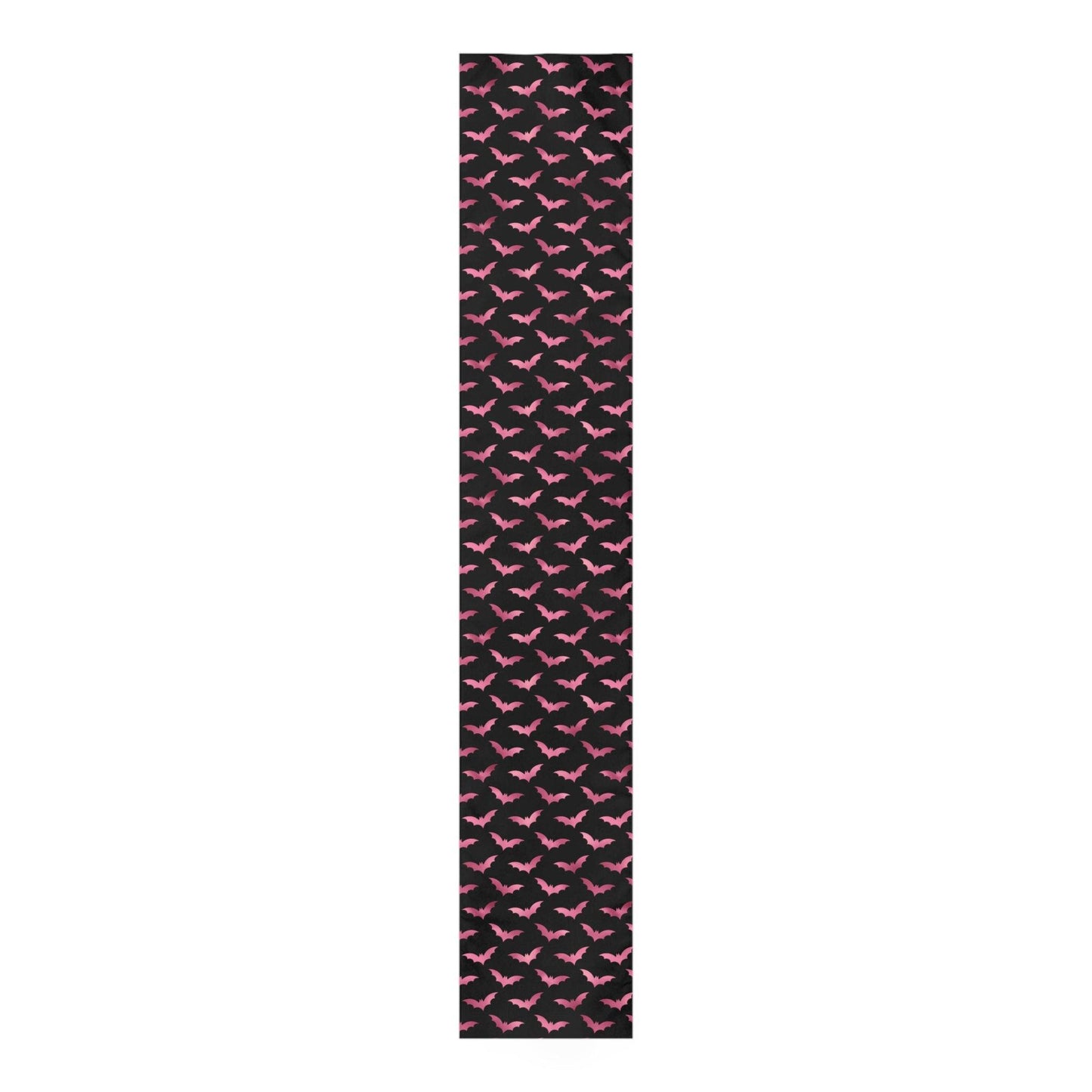 Pink Bats Spooky Halloween Glam Goth Black Table Runner | lovevisionkarma.com