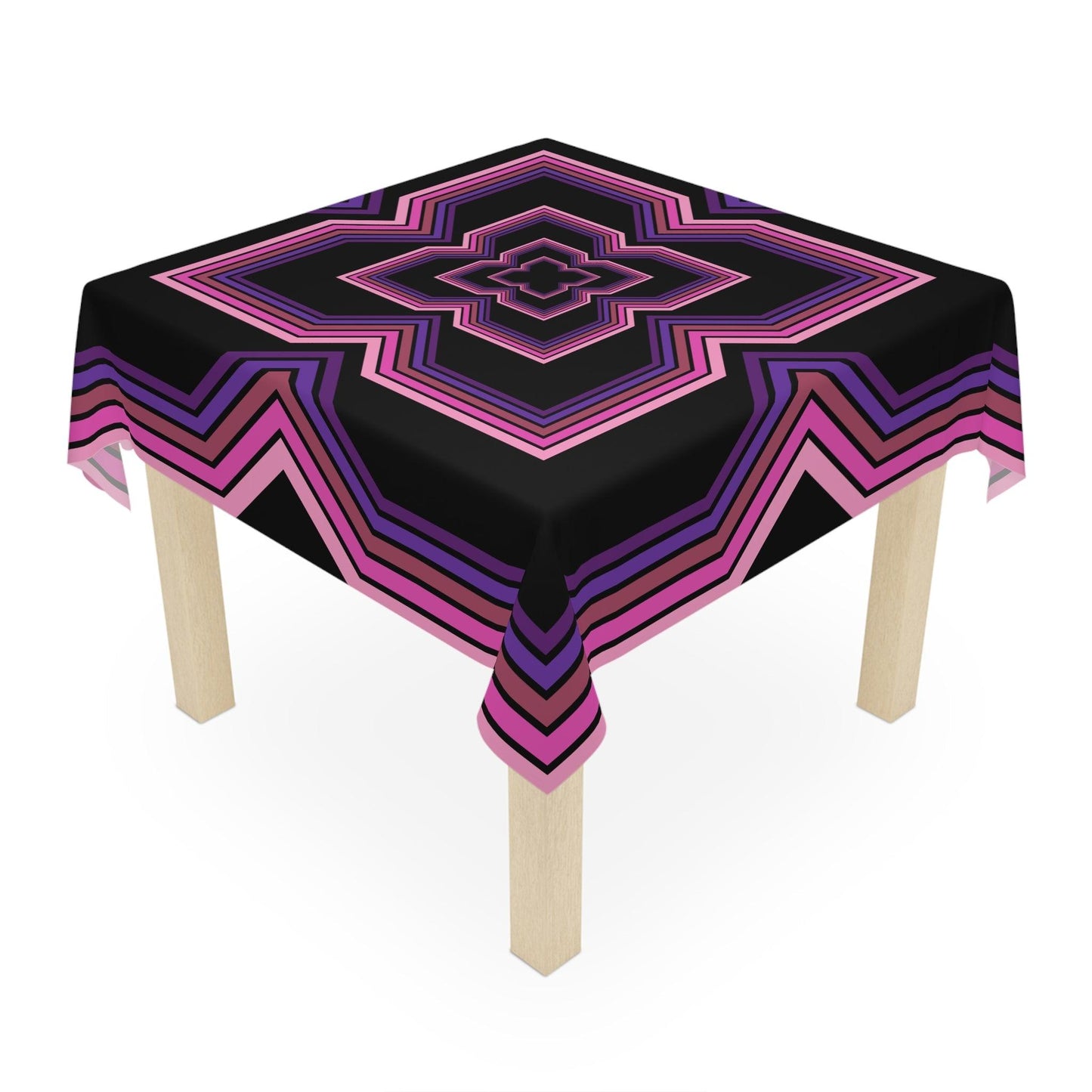 Retro 80s 90s Vaporwave Aesthetic Pink, Purple & Black Tablecloth | lovevisionkarma.com