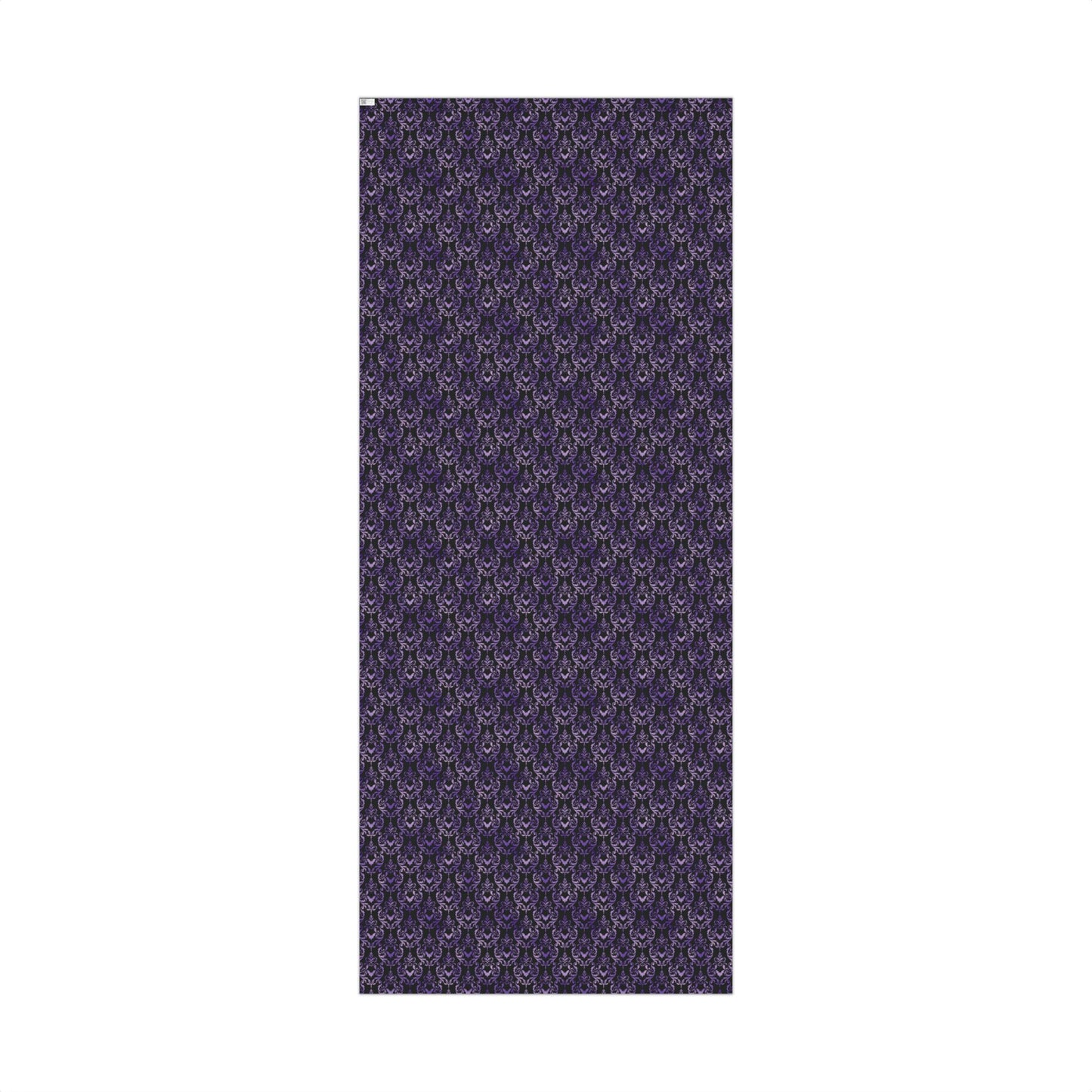 Purple Damask Bats, Victorian Goth Inspired, Dark Academia Goth Christmas & Creepmas Glam Goth Black Gift Wrap Paper