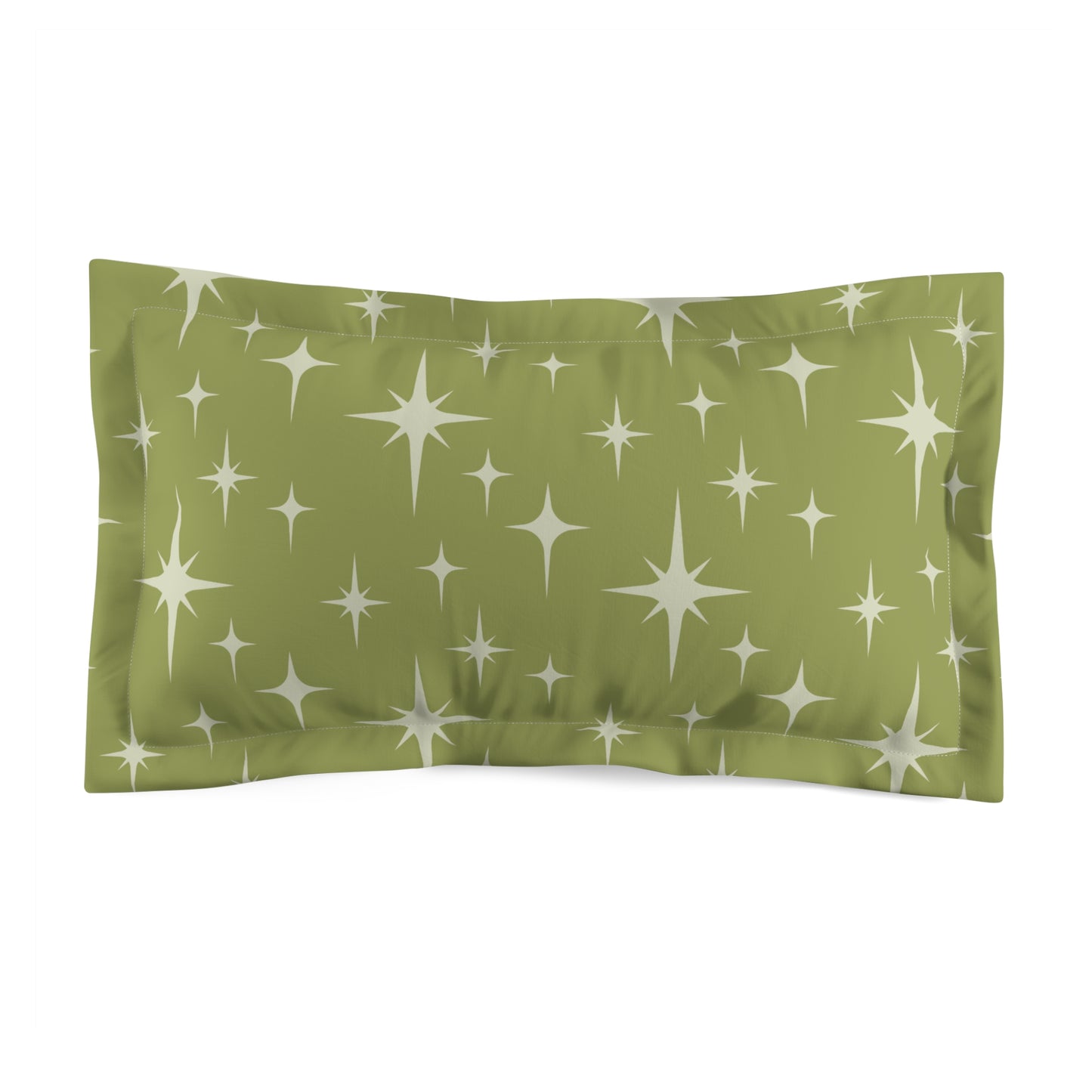 Retro 50s Atomic Starburst Mid Century Modern Chartreuse Green Pillow Sham