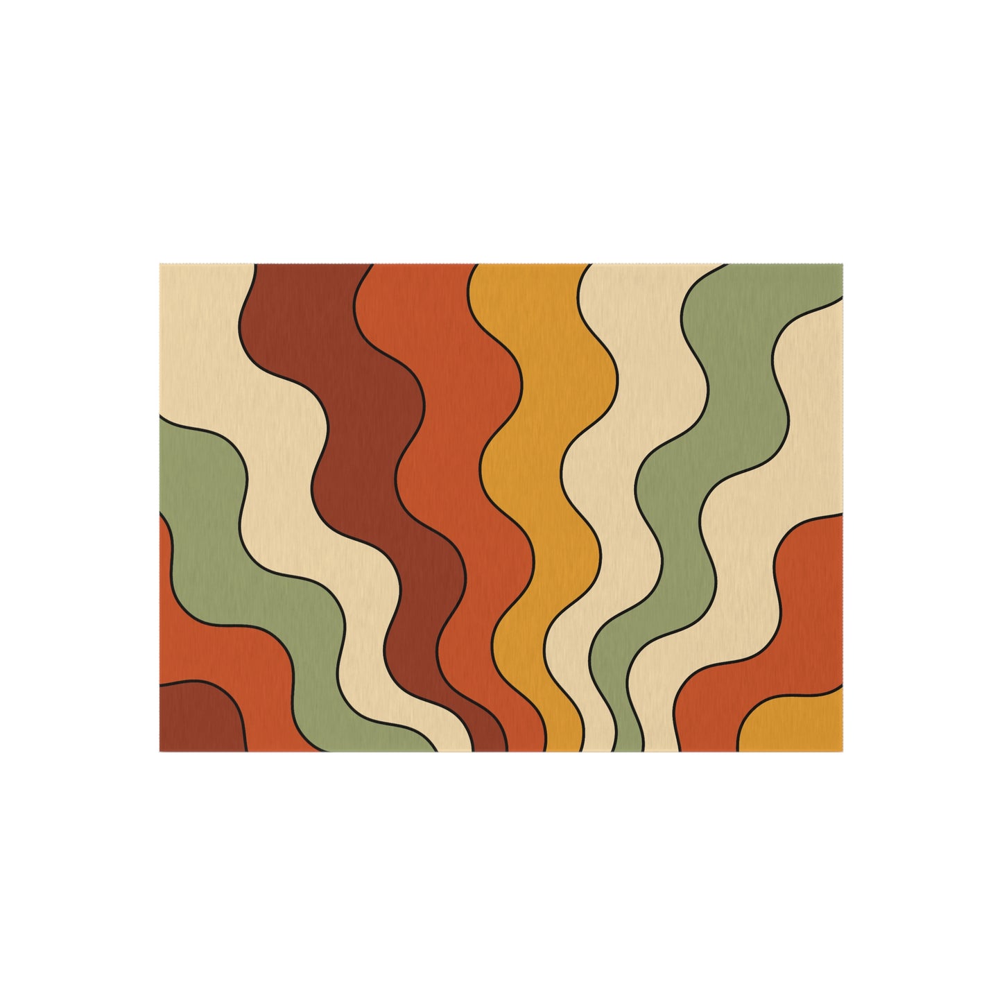 Groovy Retro 60s 70s Wavy Rainbow Mid Century Mod Multicolor Indoor/Outdoor Accent Rug