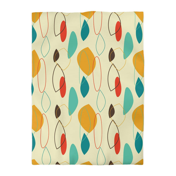 Retro 50s Abstract Mid Century Modern Multicolor Duvet Cover
