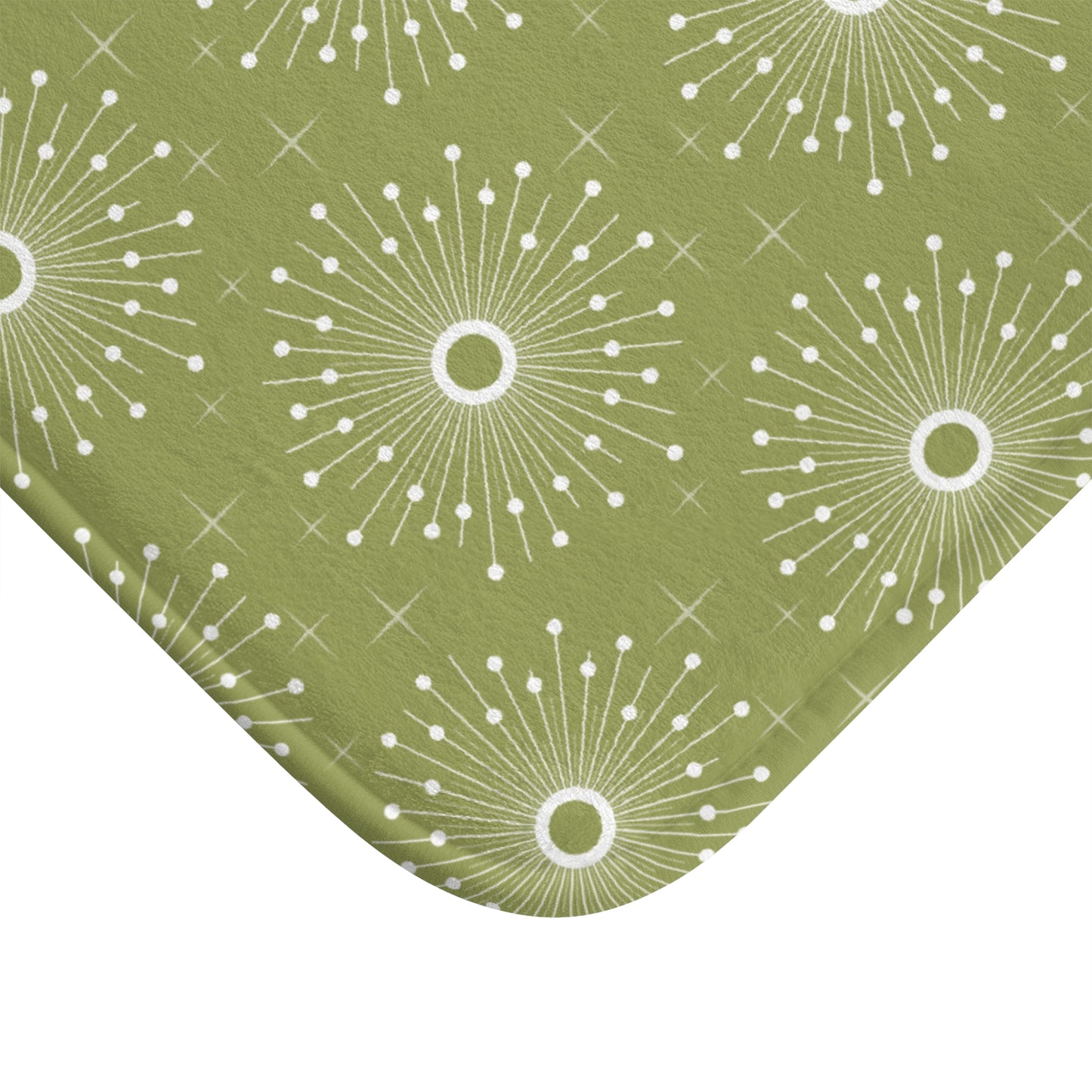 Retro Atomic 1950s Starburst MCM Green Bath Mat