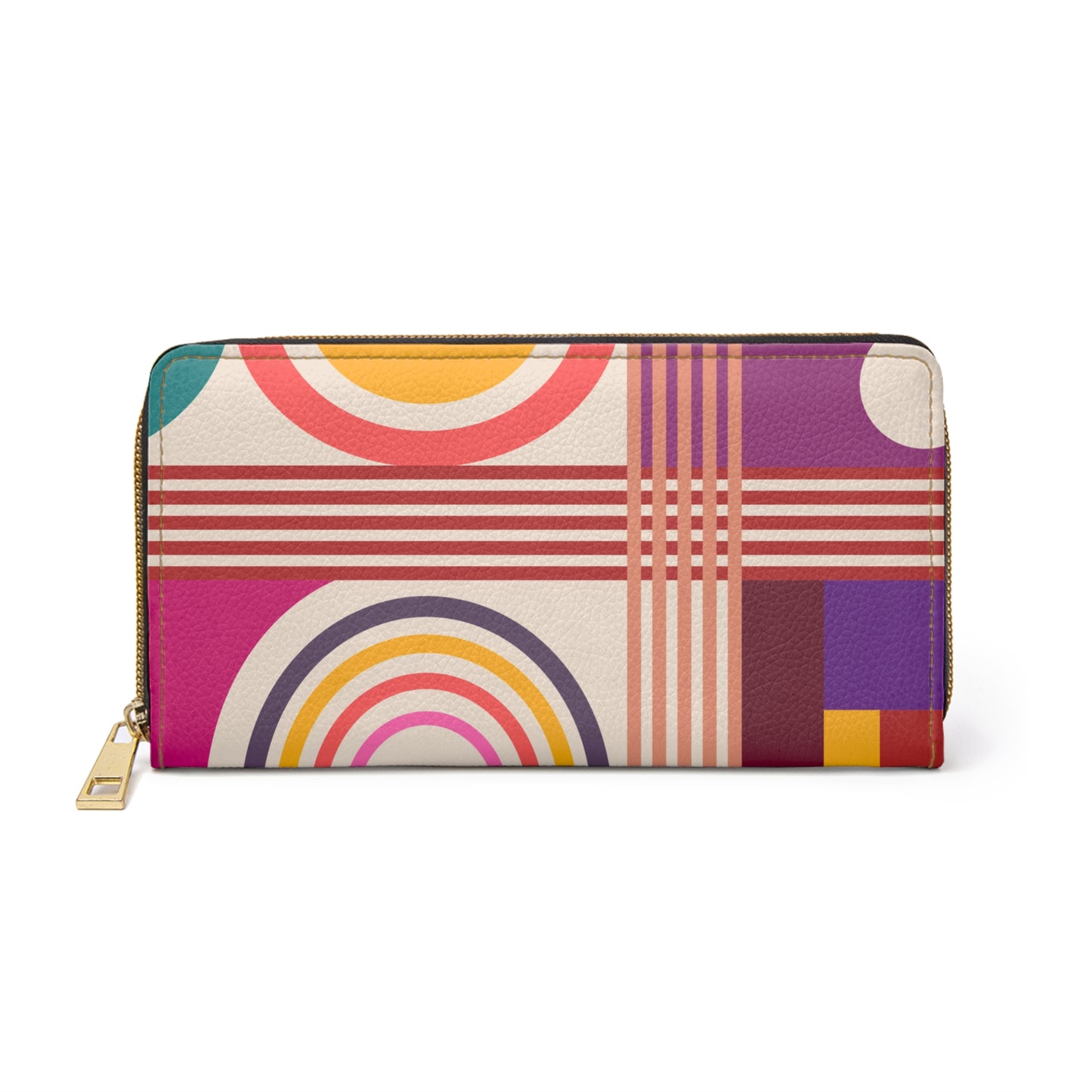 Retro Bauhaus Bold Abstract Colorful MCM Zipper Wallet