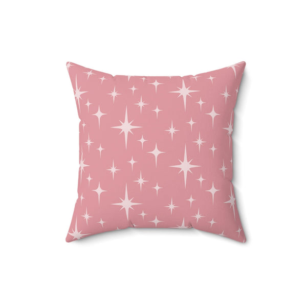 Retro 50s Atomic Starburst Pink Mid Century Modern Pillow