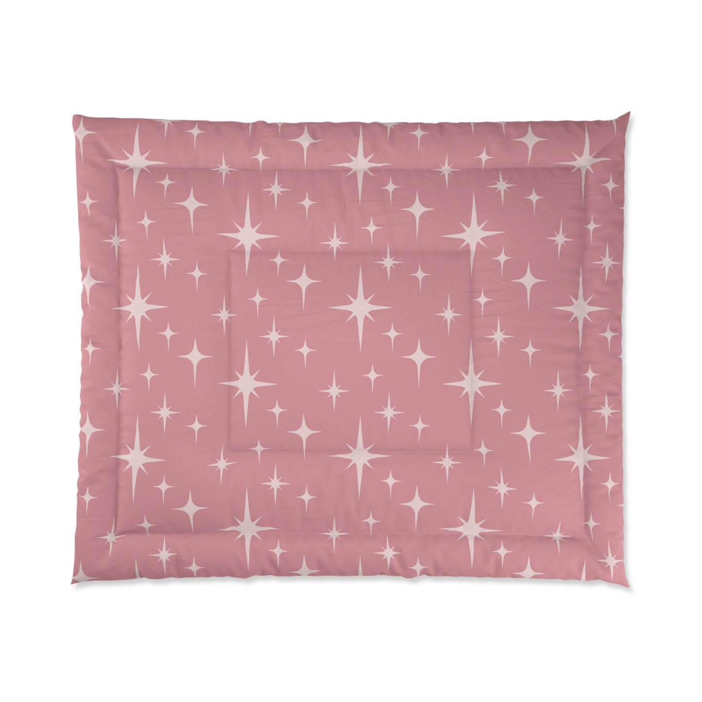 Retro 50s Atomic Starburst Mid Century Modern Pink Comforter