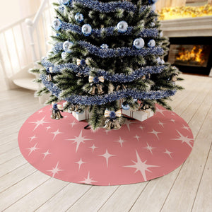 Retro 50s Atomic Starburst Pink Mid Century Mod Christmas Tree Skirt