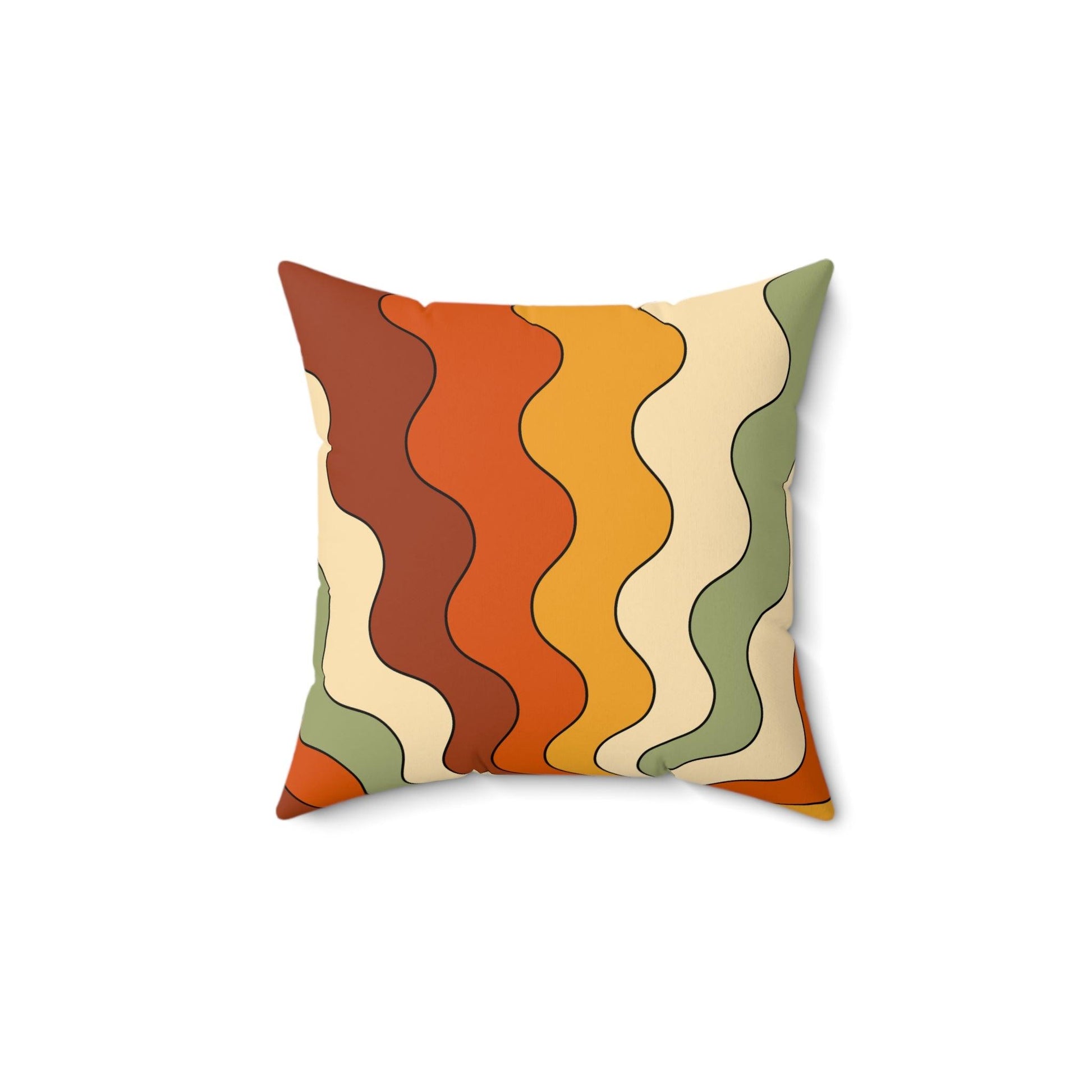 Groovy 60s 70s Mod Retro Rainbow, Orange, Yellow, Green MCM Throw Pillow | lovevisionkarma.com