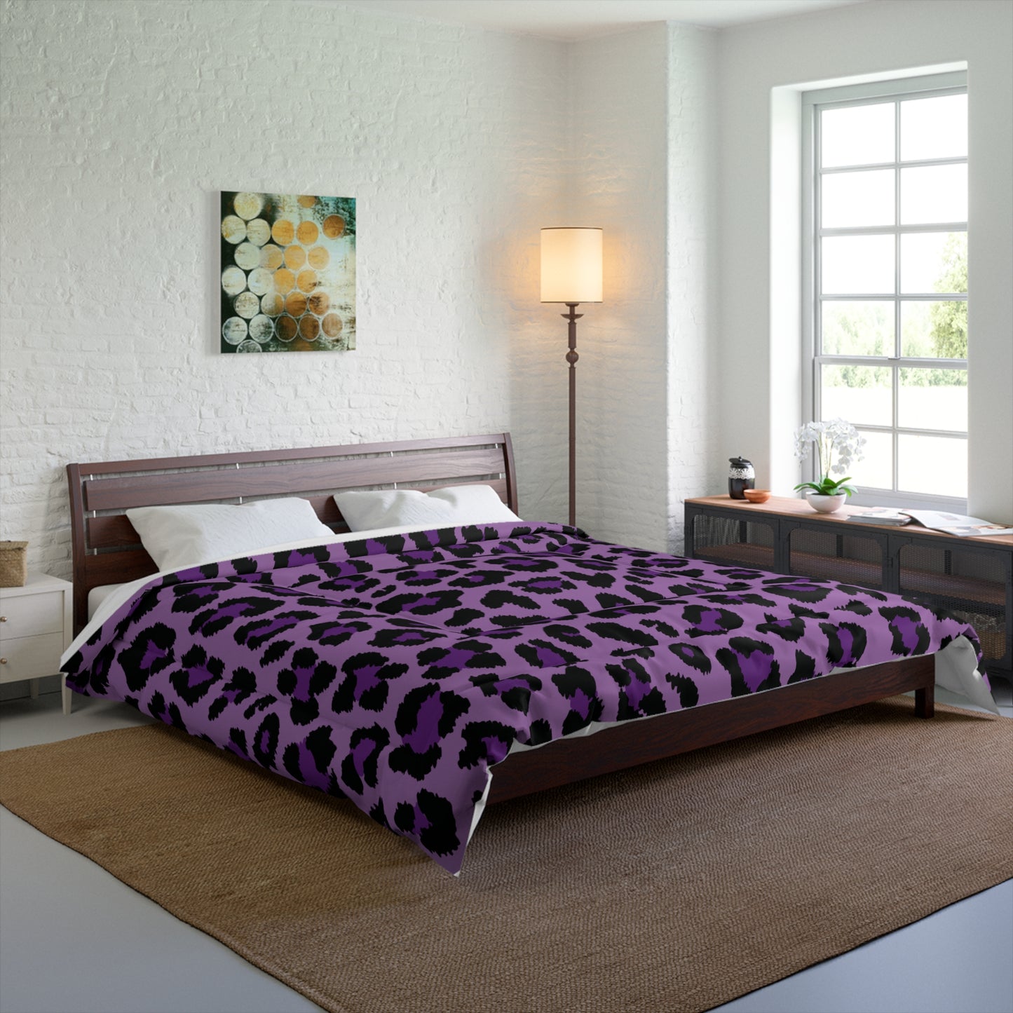 Purple Leopard Animal Print Cheetah Spots Comforter