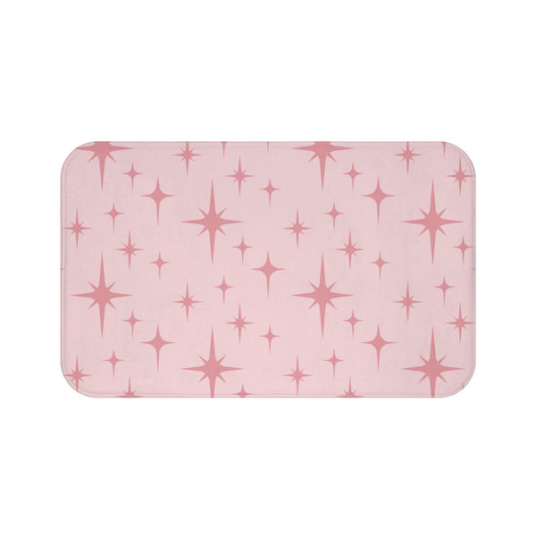 Retro 50s Pink Atomic Starburst Mid Century Modern Bath Mat