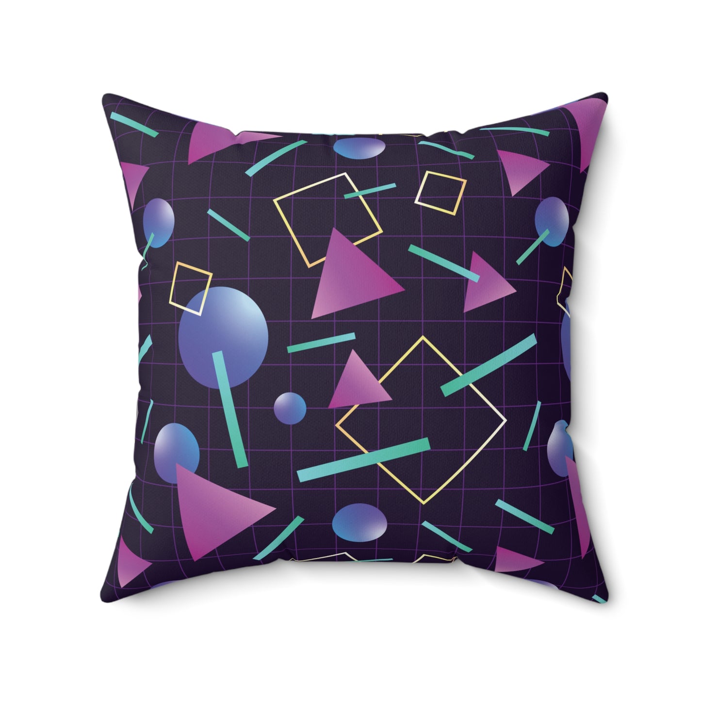 Retro 80s and 90's Vaporwave Aesthetic Purple & Indigo Pillow