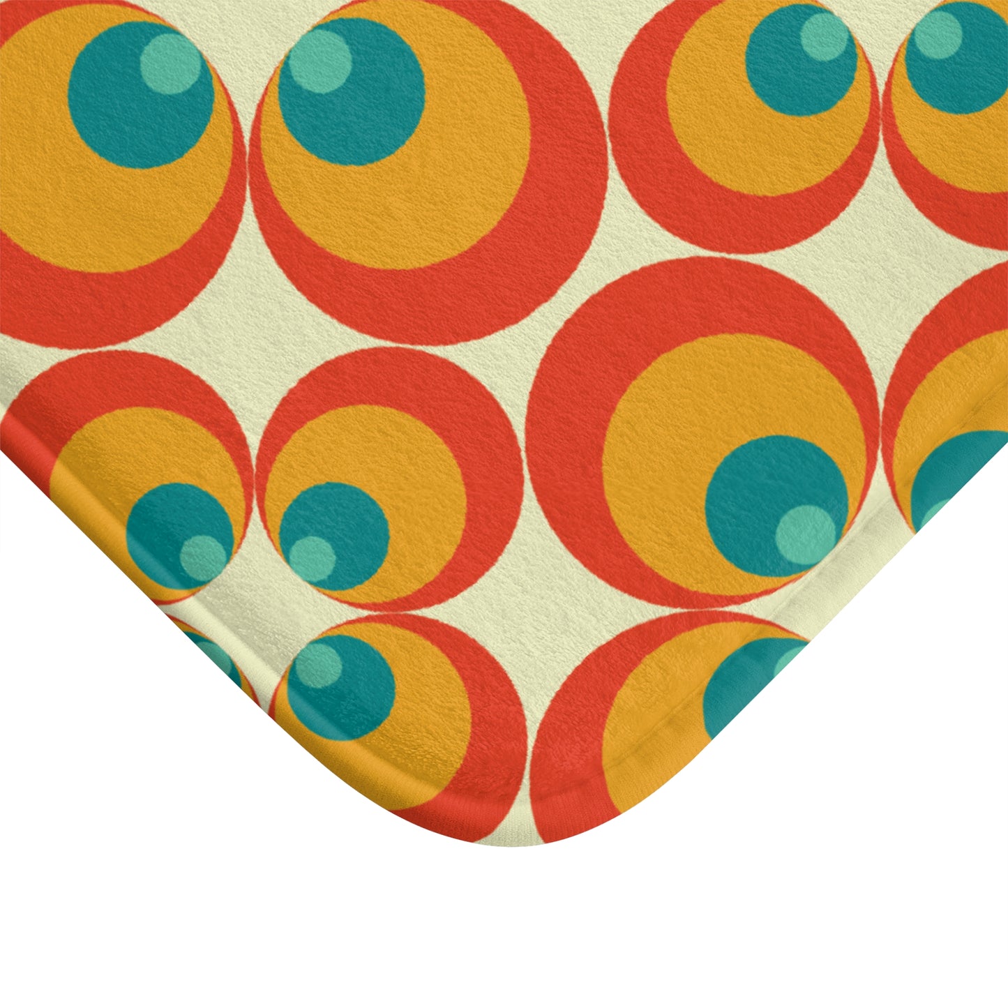 Retro 60s, 70s Orange Flowers Mid Century Modern Bath Mat