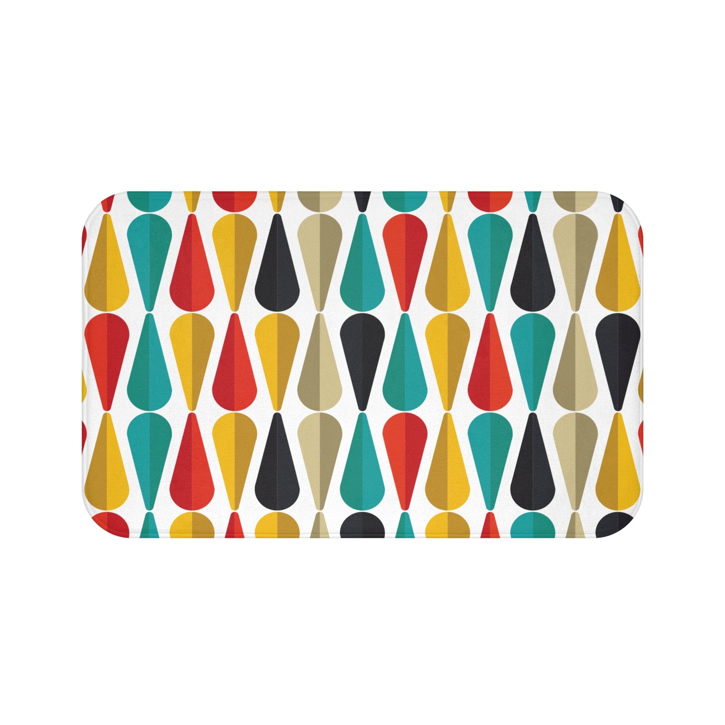 Retro 50s Mid Century Mod Bold Geometric Multicolor Bath Mat