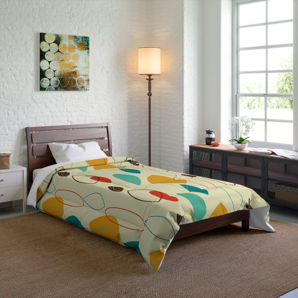 Retro Mid Century Modern Abstract Multicolor Comforter | lovevisionkarma.com