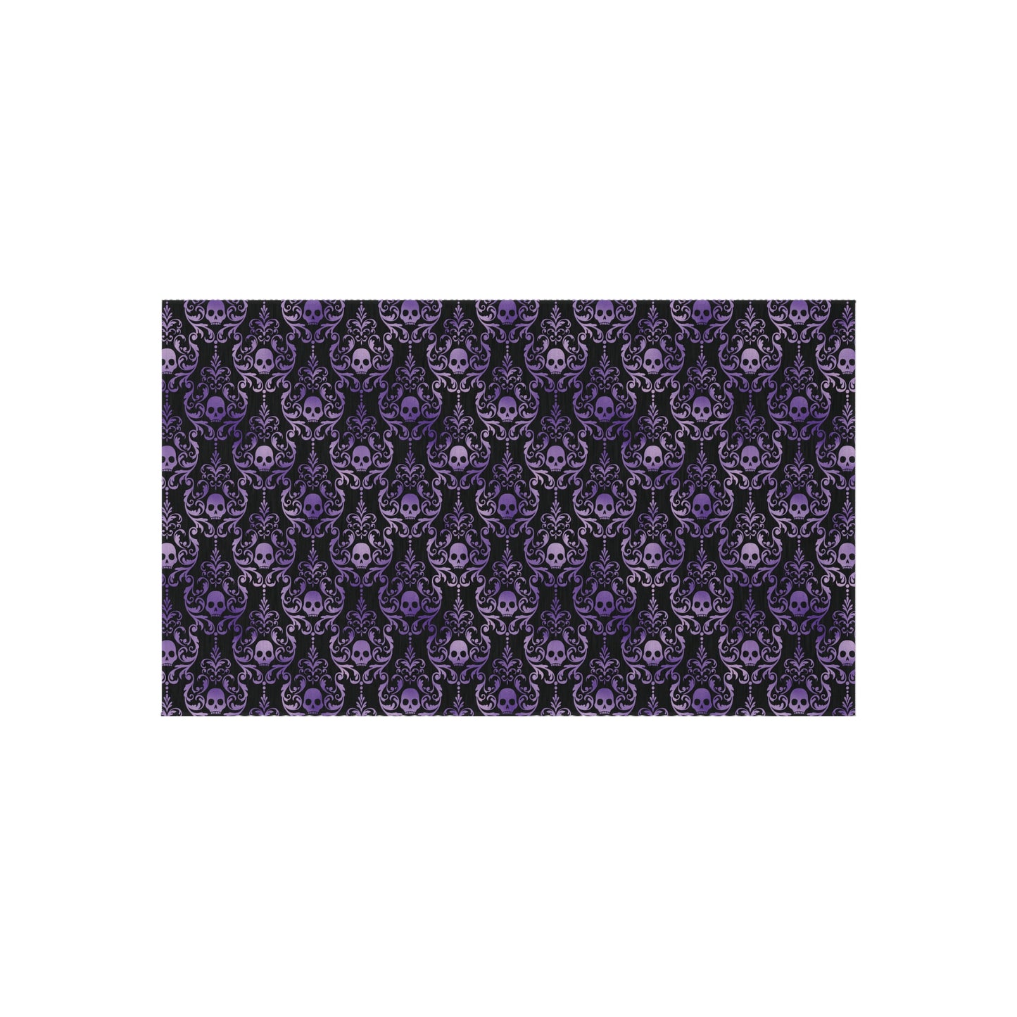 Victorian Goth Inspired Skull Damask Dark Academia Glam Goth Purple & Black Accent Rug