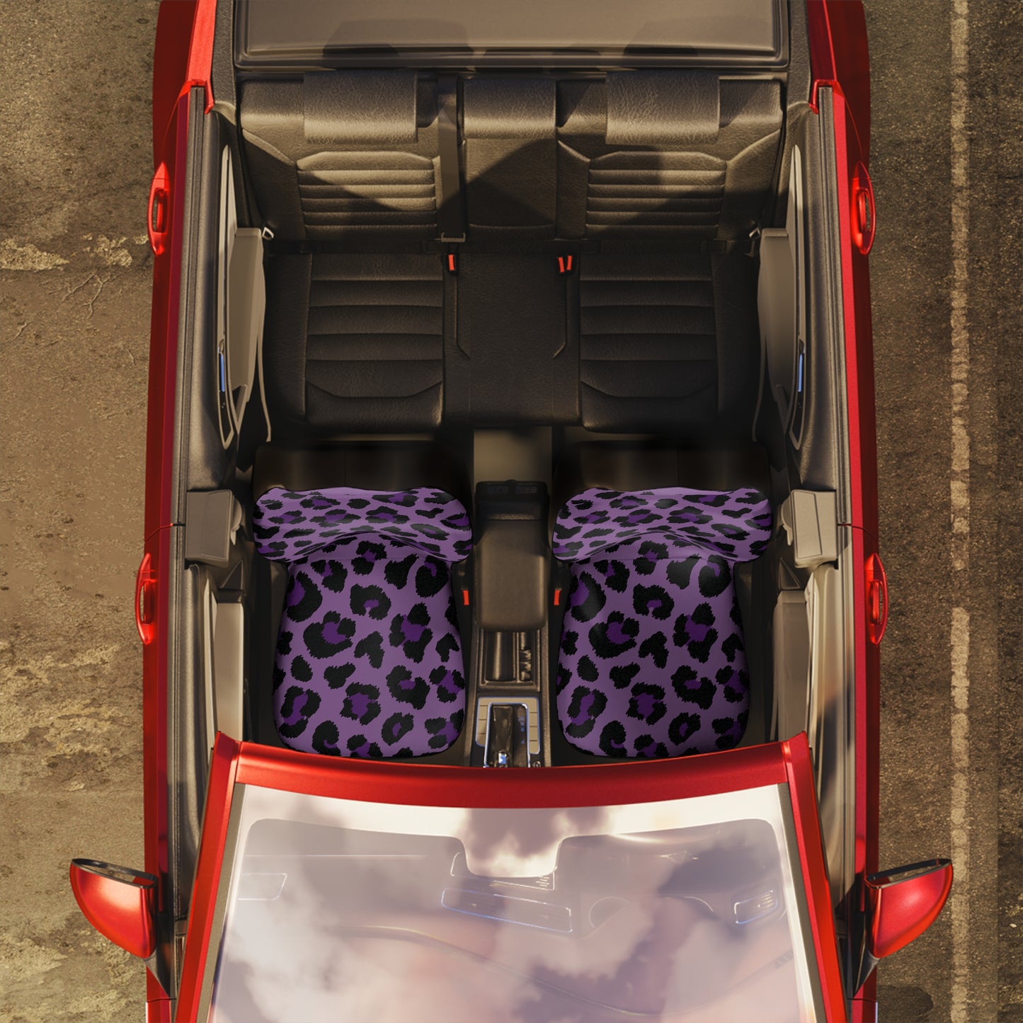 Purple Leopard Cheetah Animal Print Car Seat Covers