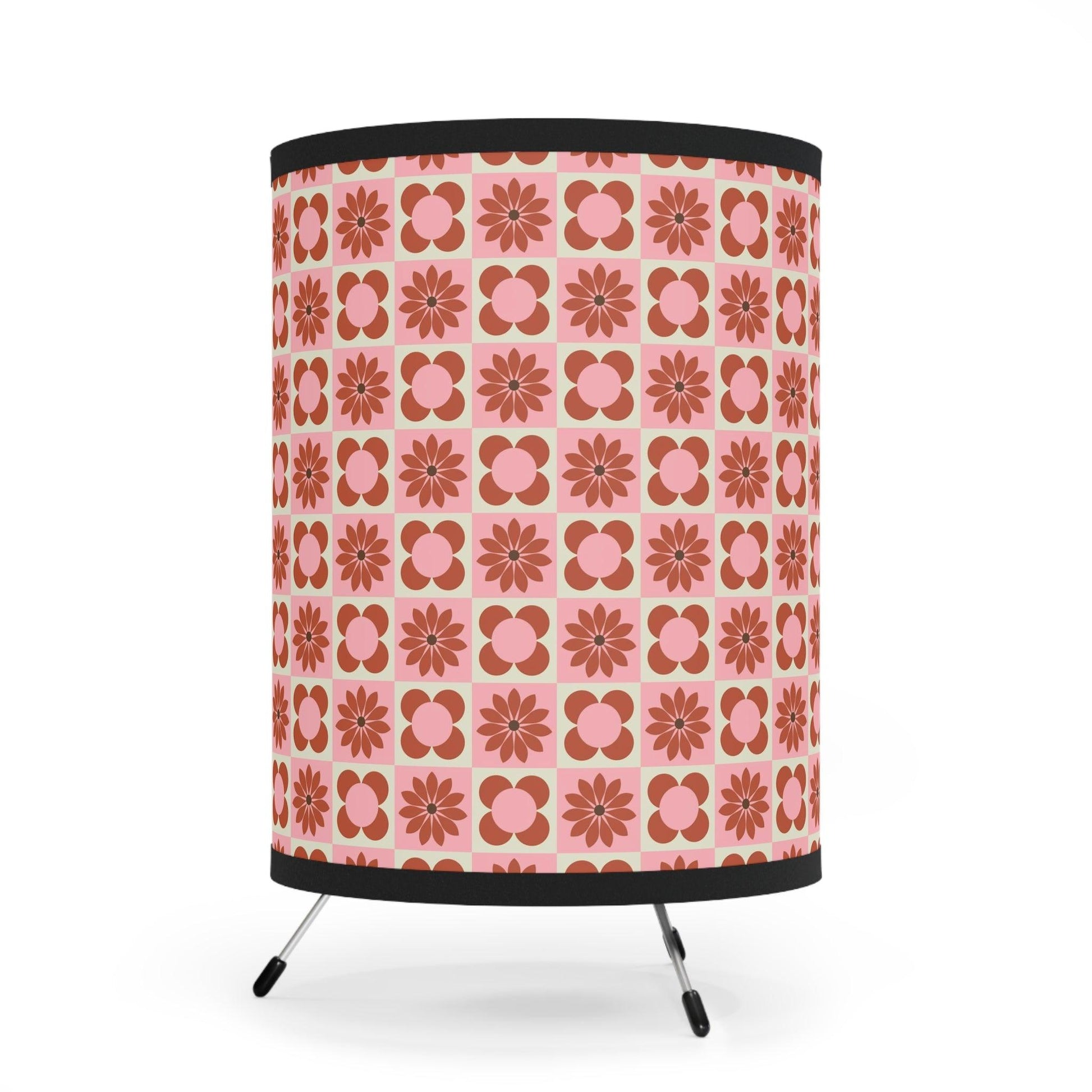 Retro 50s 60s Mid Century Mod Pink & Red Tabletop Accent Lamp | lovevisionkarma.com